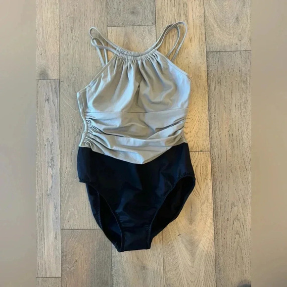 MagicSuit One Piece Colorblock Tan Black Size 12 - Picture 1 of 5